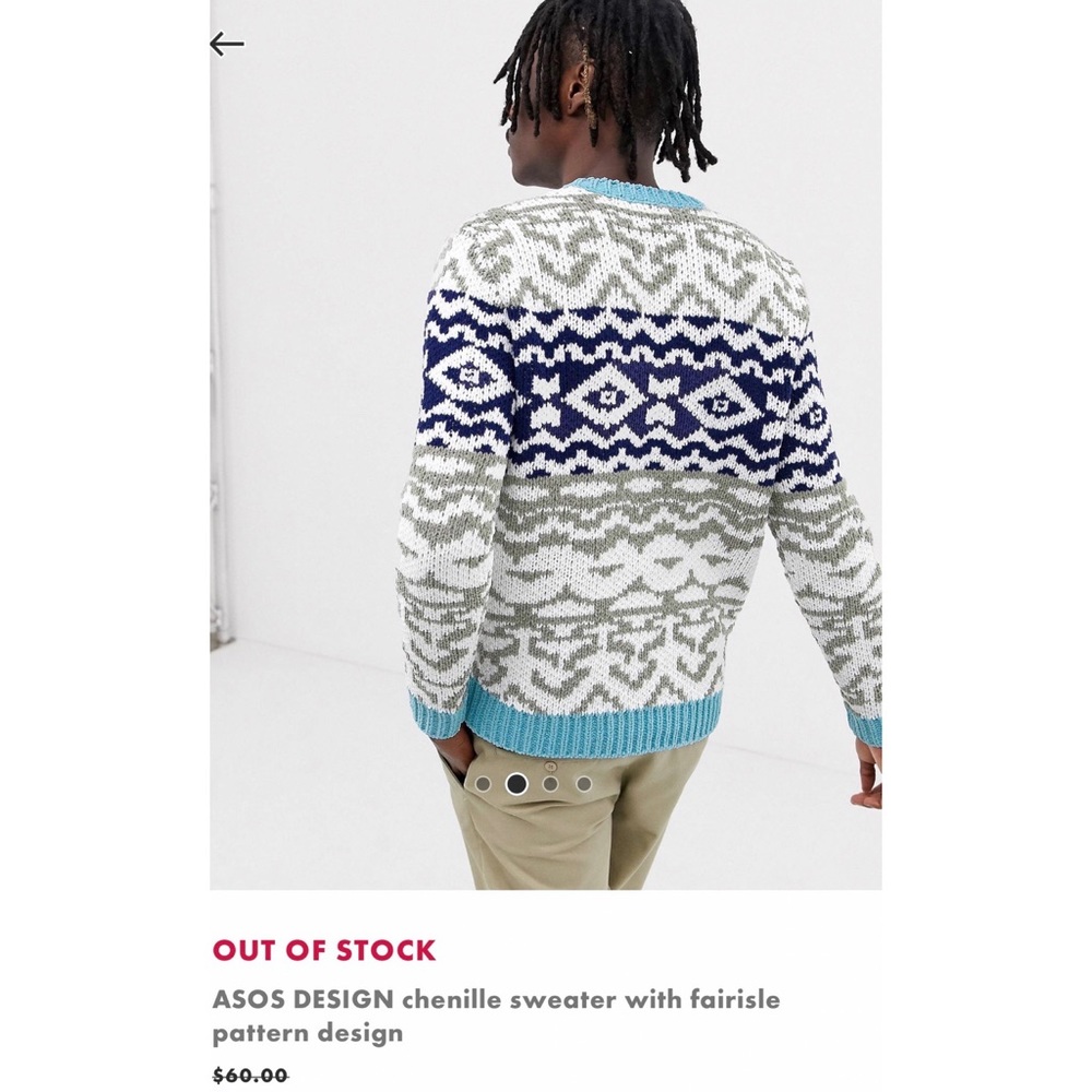 ASOS Multicolor Patterned Crewneck Sweater - Picture 2 of 9
